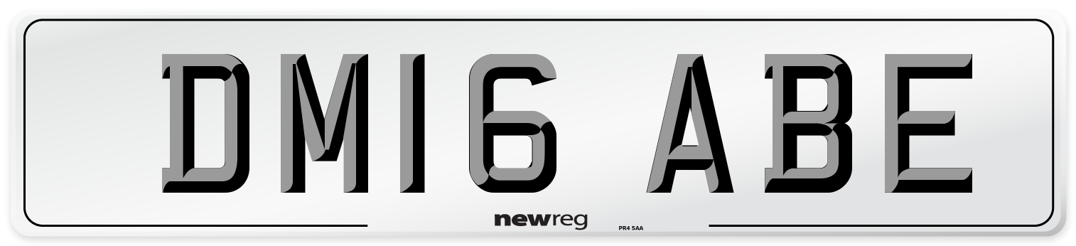 DM16 ABE Number Plate from New Reg